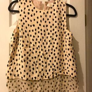 Kate Spade Nude/Black Spotted Blouse